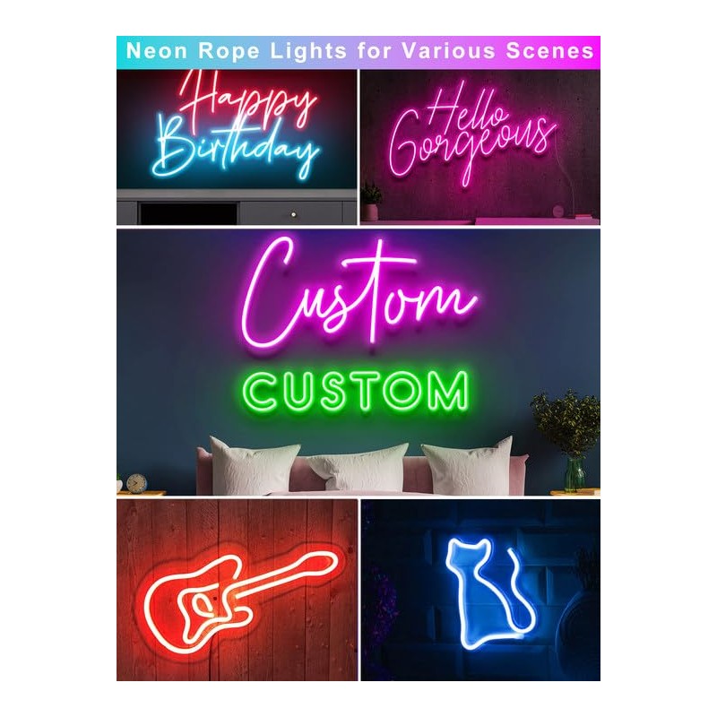 Ledagic 48ft RGB LED Neon Rope Lights with App, Remote