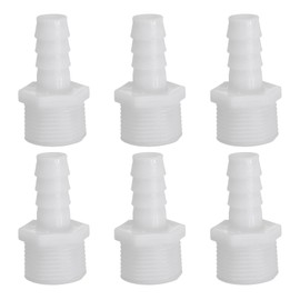 PATIKIL 6 Pack Plastic Hose Barb Reducer Fitting, 1/2" Barb x G3/4" Male Thread Adapter Connector Pipe Fitting Union for Gas Liquid Air Line Tubing Pipe