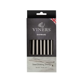 Viners Short Steel Drinking Straws 6 Piece