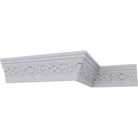 Endurathane Loera Crown Moulding, 2 3/4"H x 1 5/8"P x 3 1/8"F x 94 1/2"L, Factory Primed