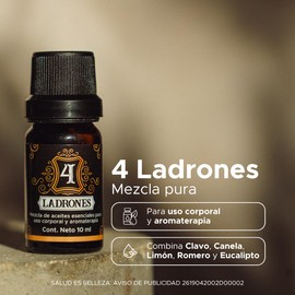 Aceite Esencial Thieves (4 Ladrones) PACALLI · Clavo, Canela, Limón, Romero y Eucalipto · 10 ml