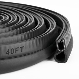 Car Trim Seal with Top Bulb - 40 Feet Car Door Rubber Seal Strip, Fits 1/16" Edge, Automotive Weather Stripping for Cars, Boats, RVs, Trucks, and Home Applications