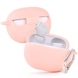 AIRSPO Silicone Case Compatible with Beats Studio Buds Case 2021 Soft Protective Cover for Beats Wireless Earbuds with Keychain (Pink)