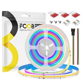 FCOB COB WS2814 IC RGBWW (3000 K) LED Strip Flexible 5 m 896LEDs/m 23 W/m DC24 V 12 mm Width IP30 Not Waterproof Multicoloured High Density Dimmable for DIY Decoration (Power Supply and Control Not