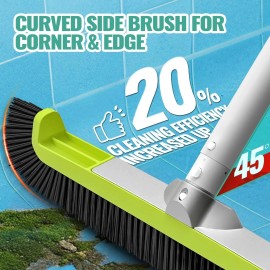 Unbranded 18" Pool Brush Head for Cleaning Swimming Walls, Curved Ends Scrub Brush Black