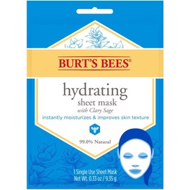 Burt's Bees Hydrating Face Mask, Single Use Sheet Mask, 6 Count