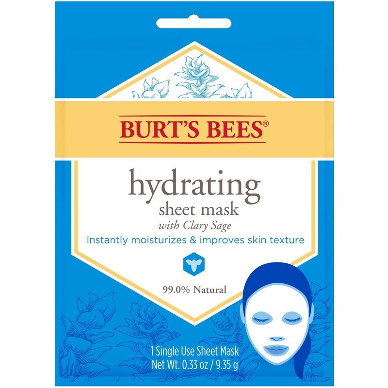 Burt's Bees Hydrating Face Mask, Single Use Sheet Mask, 6