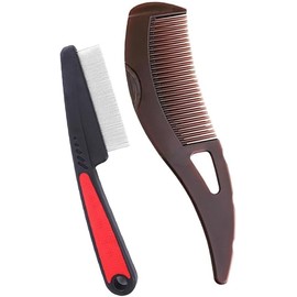 WADY Stainless Steel Fine Tooth Comb, Dandruff Comb Dandruff Remover Comb, 2 Pcs Scalp Psoriasis Comb Dandruff Removal Comb, Scalp Sweep Detoxing Comb,Head Lice Comb, Scalp Sweep Detoxing Comb