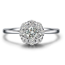 Uloveido Platinum Plated Promise Ring Diamond for Girlfriend Her Anniversary Engagement Infinity Jewelry Gift Size 8 PJ002