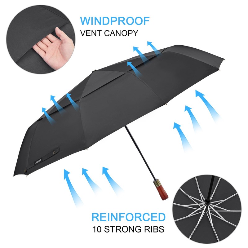 G4Free 54 inch Large Compact Windproof Golf Umbrella for Rain