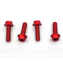 ONIPAX Aluminum Water Bottle Cage Bolts M5 x 16mm Pack of 4 pcs (Red)