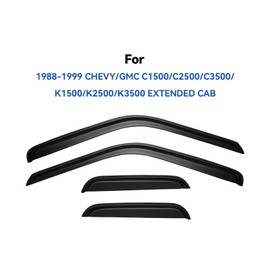 Window Visors Rain Guards for 1988-1999 Chevy/GMC C1500/ C2500/C3500/ K1500/ K2500/ K3500 Extended Cab, Out-Channel Window Vent Wind Deflectors Visors Shades