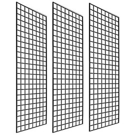 Only Garment Racks #1900B (Box of 3) Grid Panel for Retail Display - Perfect Metal Grid for Any Retail Display, 2'x 6', 3 Grids Per Carton (Black Finish)