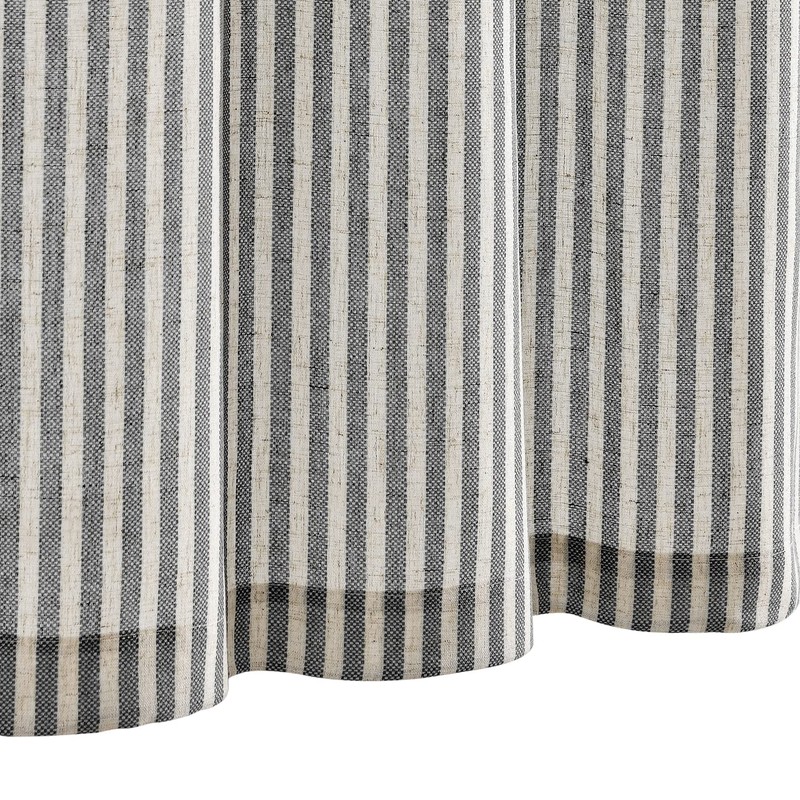 TOPICK Striped Panel Curtains, Linen Curtains with Stripes, Kitchen Curtain,