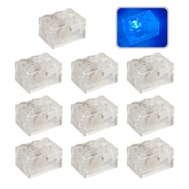 Lights Bricks, 10PCS 2x3 Classic Light Up Bricks Accessories Kits, Transparent LED Accessories Pack, Parts Pieces Building Blocks Set Toys (Blue)