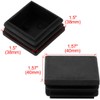 sourcingmap 12 Pieces Black Plastic Square Blanking End Caps Inserts