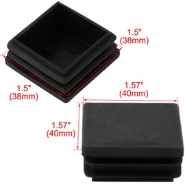 sourcingmap 12 Pieces Black Plastic Square Blanking End Caps Inserts 40mm x 40mm