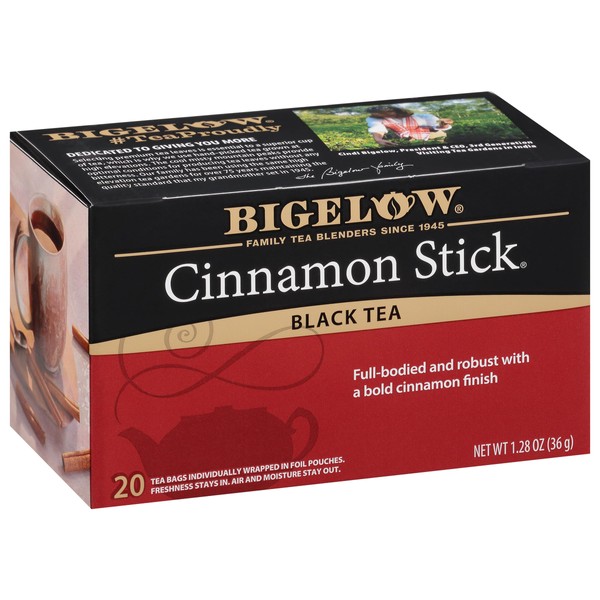 Bigelow Tea Cinnamon Stick Black Tea, Caffeinated, 20 Count (Pack of 6), 120 Total Tea Bags