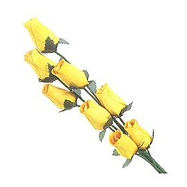 Homestreet Many Colours Wooden Roses 8 Individual Rose Stem Tied in a Bunch for Bouquets or Exhibitions in Craft Projects and More (Yellow)