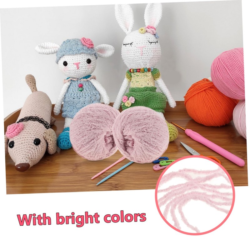 DOITOOL 2 Rolls Chenille Velvet Yarn for Doll Knitting and
