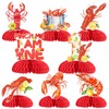 SHADOAMP Crawfish Theme First Birthday Decorations, 8pcs Pinch Me Im One Crawfish Honeycomb Centerpiece Double-Sided Printing Table Decorations for Lobster Crayfish Theme 1st One Year Old Birthday