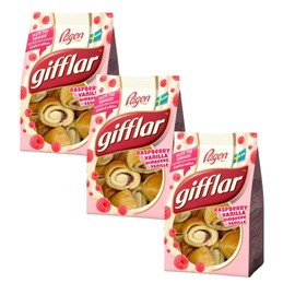 Pågen Gifflar Raspberry & Vanilla 3 x 260 g Soft Swedish Yeast Pastry with Fruity Raspberry Vanilla Filling 36 Mini Snails Ready to Eat Fika Classic
