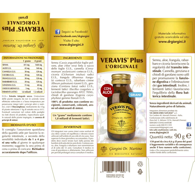 VERAVIS PLUS L'ORIGINALE con fermenti lattici grani - 90 g