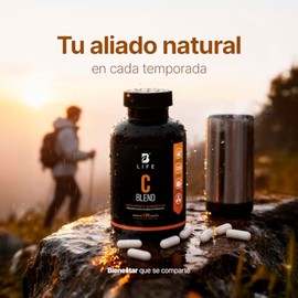 B Life Vitamina C y Raíz de Jengibre de 120 Cápsulas 600 mg. Ingredientes Naturales. C Blend