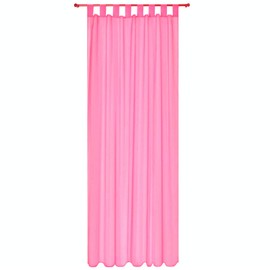 Megachest lucy Woven Voile Tab Top Curtain 2 Panels with ties (28 colors) (bubblegum pink, 56" wideX108 drop(W142cmXH274cm))