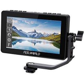 FEELWORLD F5 Pro 5.5 Inch Field Monitor 4K 1920x1080 DSLR HDMI Touch Scree Camera IPS FHD Power Kit to Wireless Transmission Video Assist 5V Type-C Input Tilt Arm (with Battery and Charger)
