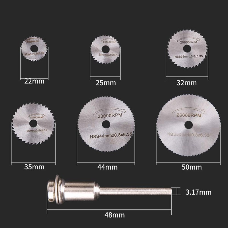 QISF 16Pcs Mini HSS Saw Blades Wheel Kit Circular Cutting