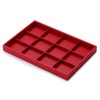 Oirlv Gorgeous Red Leather Jewelry Tray 12 Grid Jewelry Drawer