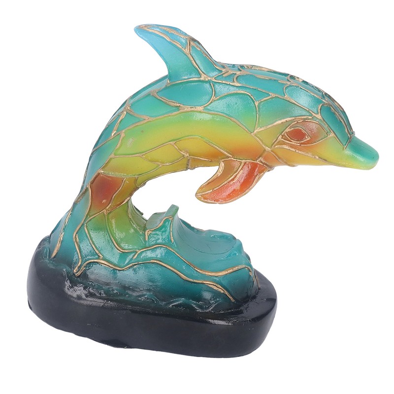 Animal Table Lamp Retro USB Plug in Decorative Resin Dolphin