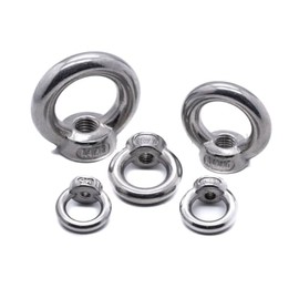 Stainless steel eye nut female bolt A4 316 marine grade lifting threaded ring (10, M5)