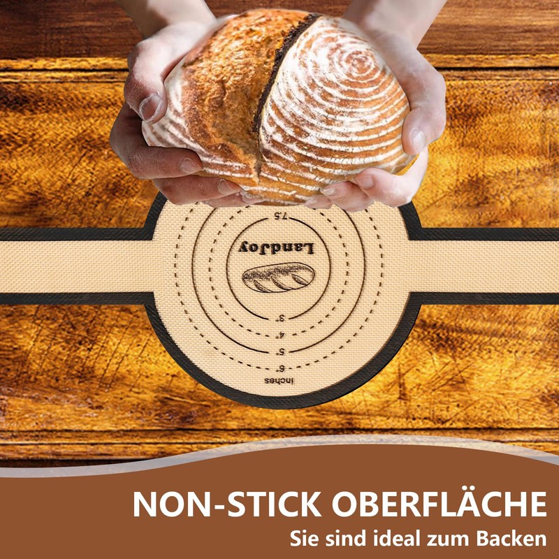 Silikon Backmatte für Dutch Oven,backmatte brot,Antihaft 2 PCS, leicht zu