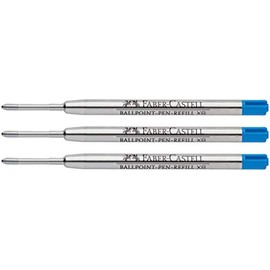 Faber-Castell Ballpoint Pen Refill (Pack of 3, Extra Wide, Blue)