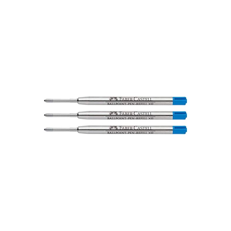 Faber-Castell Ballpoint Pen Refill (Pack of 3, Extra Wide, Blue)