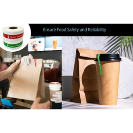 NaviLintek Ultra-Long 9"x1" Safe Secure Tamper Proof Stickers-500 Pcs Tamper Evident Seals Labels for Drink Lids,Food Coffee Tea Delivery,Sealed for Freshness Safety,Eye-Catching Colors (RED+Green)