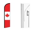 MWS Canada Red/White Windless Banner Flag & 16ft Flagpole Kit/Ground