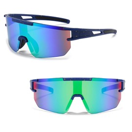Ruikdly Quick Glasses, Rave Polarised Sports Glasses, Cycling Glasses, Men's Sports Sunglasses, Bicycle Glasses, Outdoor Sports, Cycling, Driving, Running, Golf