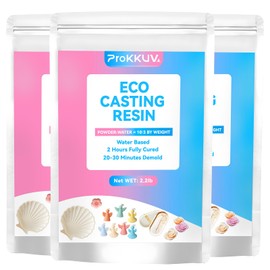 ProKKUV ResinCrete 3000G(6.6lb), 20-30 Minutes Demold Fast Curing Eco Casting Kit for Beginners, Plaster Powder, Easy Mix for DIY Trays, Coasters, Candle Holders, Jewellery