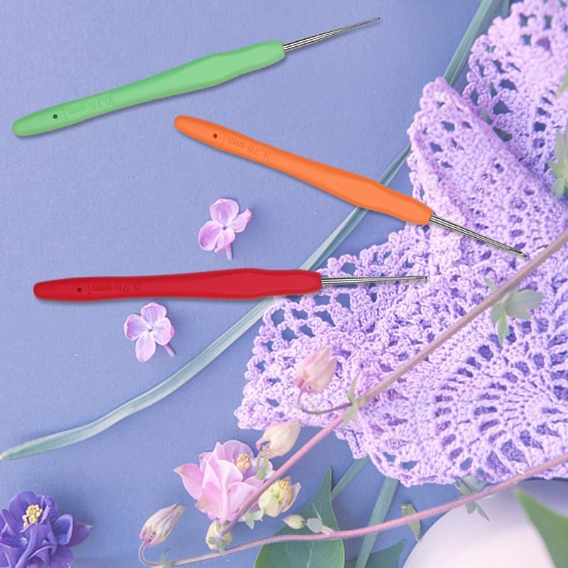 Small Size Crochet Hook Lace Crochet Needle QLRFFLJOY 0.75mm Crochet