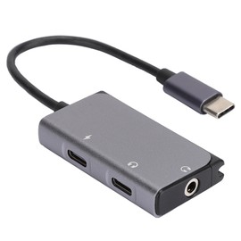 TypeC 3.5mm Earphone Interface 3 in 1 Aluminum Alloy HUB Support Fast Charging