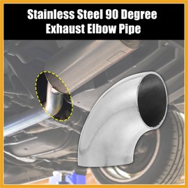 Partuto 1 Pcs OD 1.65 Inch 90 Degree Mandrel Bend Elbow SS304 Stainless Steel Exhaust Elbow Pipe for Car Modified Exhaust System 1.65" Piping Silver Tone Replacement