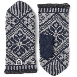 Hestra Unisex Nordic Wool Mitt Insulated Mittens for Cold Weather & Everyday Wear - Navy/Grey - 9