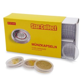 Star Collect Premium Coin Capsules - 27 mm Diameter - Pack of 25 (= 50 Pieces) for Collector's Coins - Crystal Clear