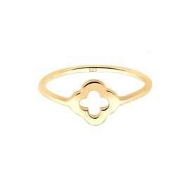Elli Women's 925 Sterling Silver Gold Plated Clover Leaf Ring Size - N 0609680616_54