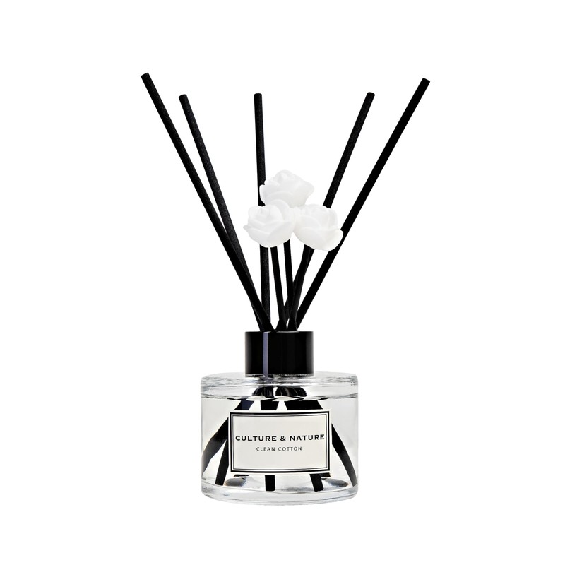 CULTURE & NATURE Reed Diffuser Set 4oz (120ml) Clean Cotton