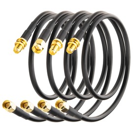 Boobrie 4-Pack SMA Coaxial Cables 1.64ft (50cm) LMR200 Equivalent, 50 Ohm SMA to SMA & RP-SMA Low Loss Antenna Cables for 5G/4G LTE, WiFi 6 Router, Wireless, GPS, Signal Booster
