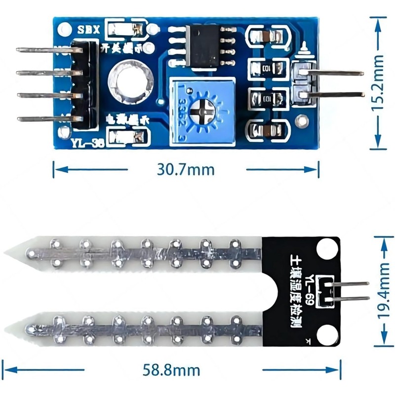 6PCS Soil Moisture Sensor LM393 3.3V-5V Soil Hygrometer Detection Sensor